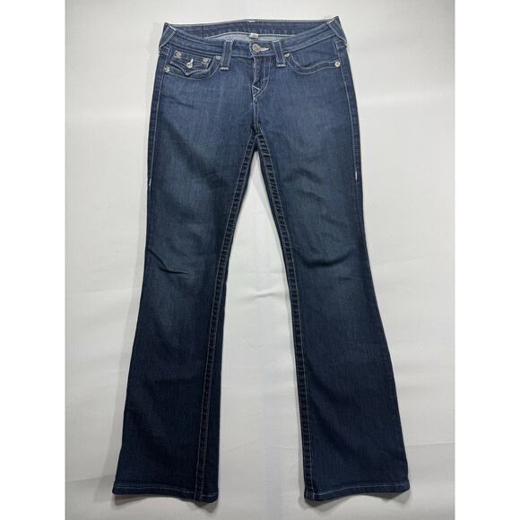 True Religion Women's Bootcut w/Flaps Blue Denim Jeans - Size 28 (31x29.5) - Picture 1 of 6